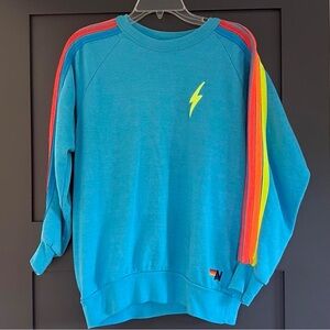 Aviator Nation Blue Sweatshirt with Lightning Bolt